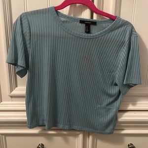 *NEW* Medium cropped teal short sleeve shirt